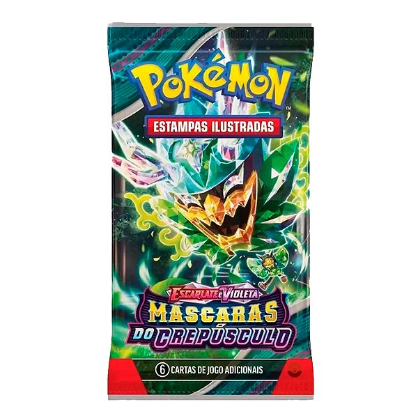 Jogo De Carta Pokemon Escarlate E Violeta 6 Máscaras Do Crepúsculo Com 1 Booster (6 Cartas) Copag