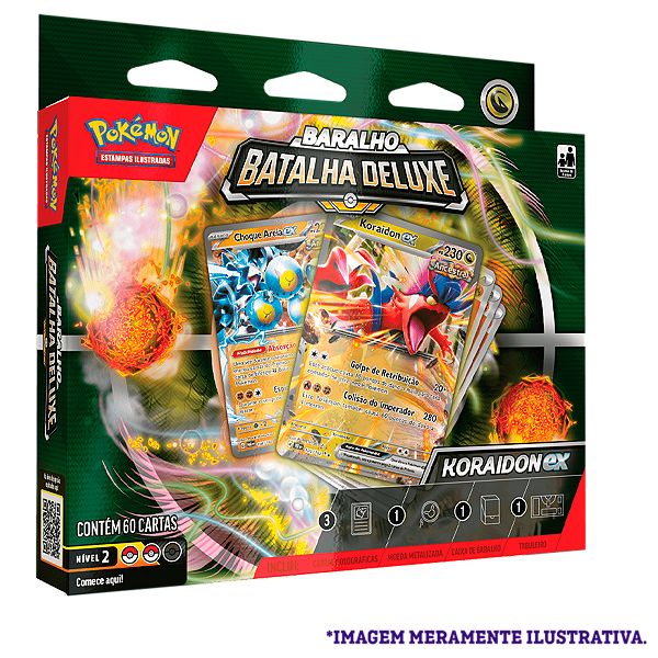 Jogo De Carta Pokemon Deck Batalha Deluxe Koraidon Ex Com 60 Cartas Copag