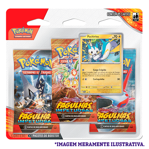Jogo De Carta Pokemon Deck Escarlate E Violeta 8 Fagulhas Impetuosas Pachirisu Com 19 Cartas Copag