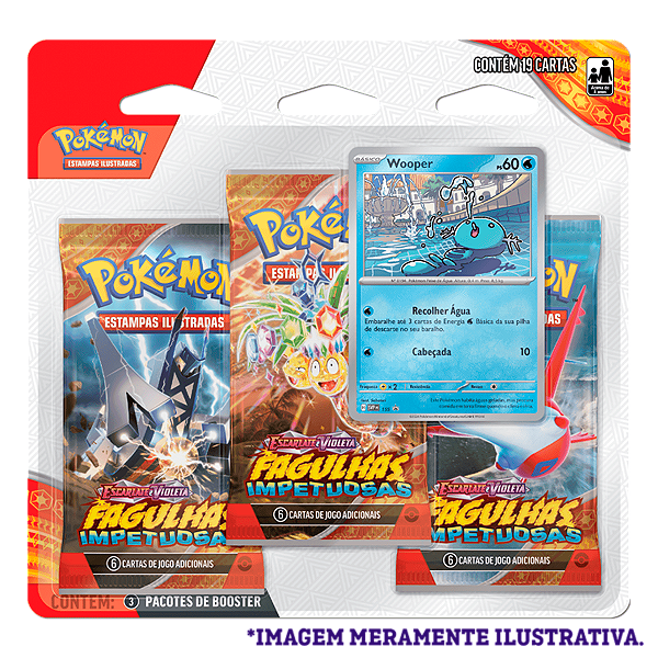 Jogo De Carta Pokemon Deck Escarlate E Violeta 8 Fagulhas Impetuosas Wooper Com 19 Cartas Copag
