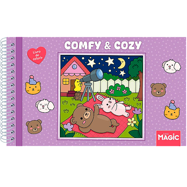 Livro Para Colorir Bobbie Goods Comfy E Cozy Lilás Espiral Capa Dura 96 Páginas 180g/m² Magic Kids Ref: 84891