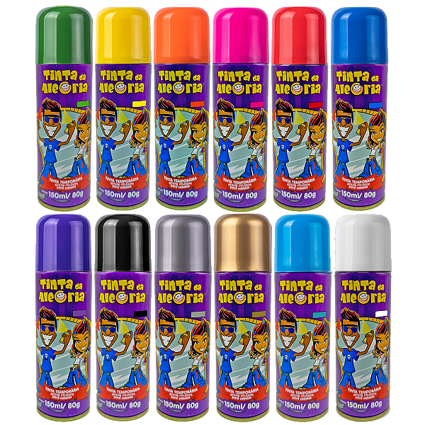 Tinta Spray Da Alegria Temporária De Cabelo Cores 150ml 80g