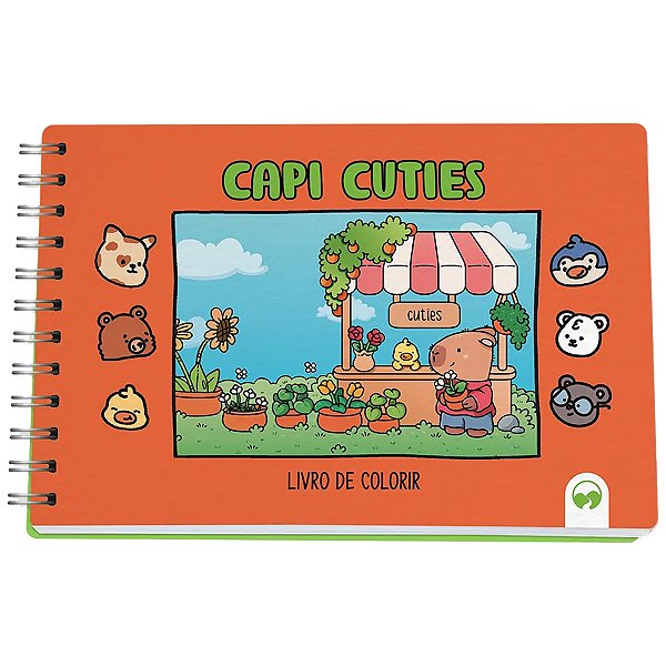 Livro Para Colorir Tipo Bobbie Goods Capi Cutes Capivara Laranja Espiral Capa Dura 64 Páginas 150g/m² Vale Das Letras