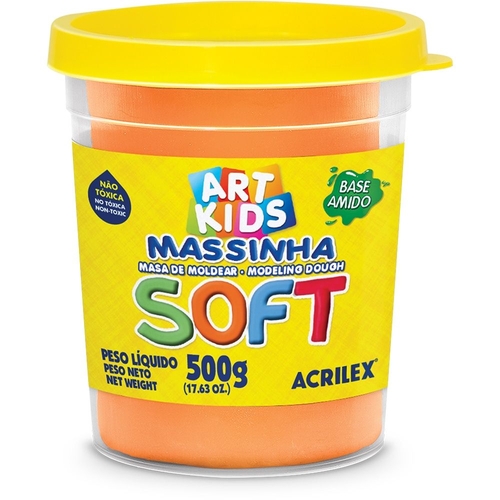 Massa De Modelar Acrilex Soft 105-Laranja 500g Ref: 07350