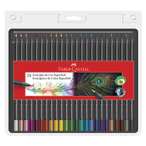 Lápis de Cor Faber Castell Super Soft Redondo 24 Cores Ref: 120724SOFT