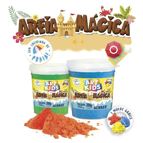 Areia Mágica Acrilex Cores Molde 200g Ref: 05912
