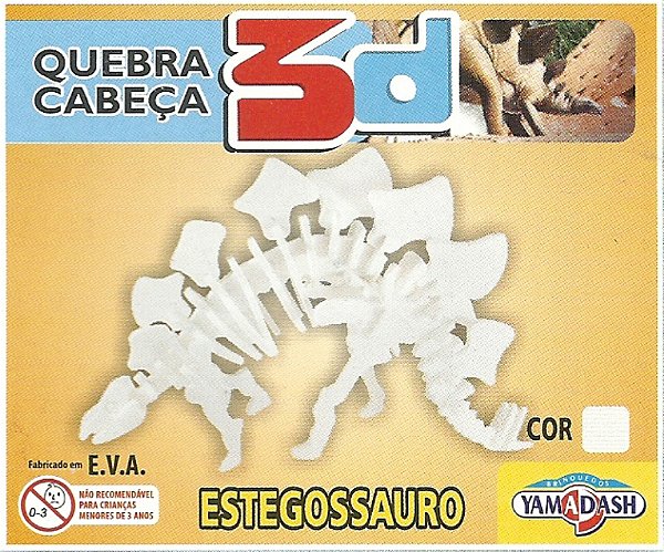 Quebra-Cabeça em E.V.A. 3D Estegossauro Brinquedos Yamadash