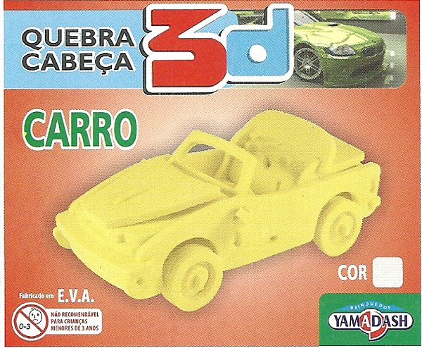 Quebra-Cabeça em E.V.A. 3D Carro Brinquedos Yamadash