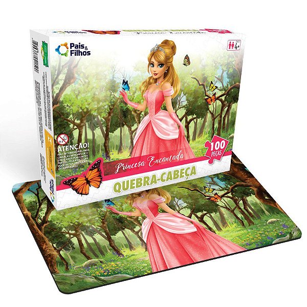 Quebra-Cabeça Princesa Encantada com 100 peças Pais e Filhos Ref: 2177