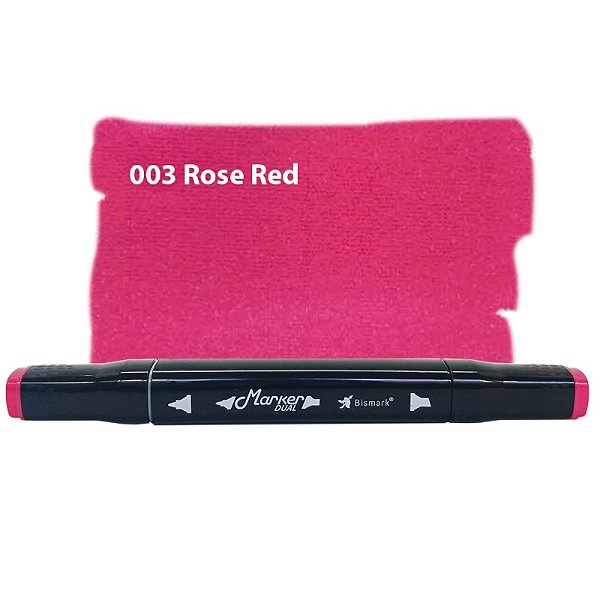 Caneta Marcador Permanente Duas Pontas 003 Rose Red Rosa Vermelha Bismark