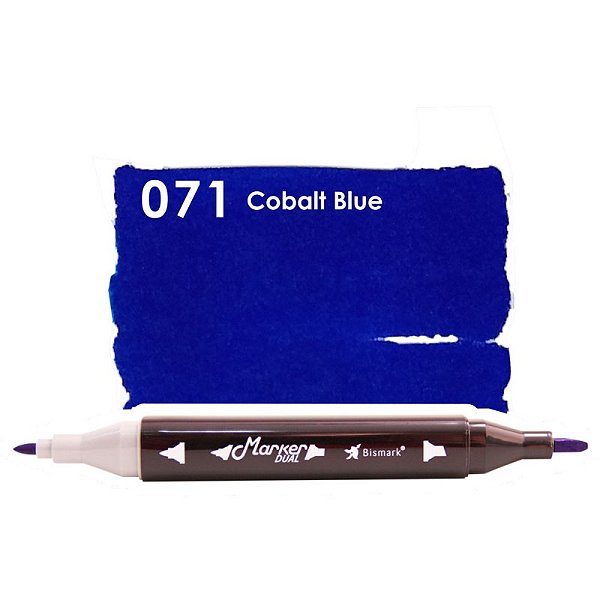 Caneta Marcador Permanente Duas Pontas 071 Azul Cobalto Bismark