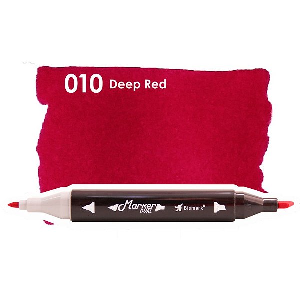 Caneta Marcador Permanente Duas Pontas 010 Deep Red Bismark