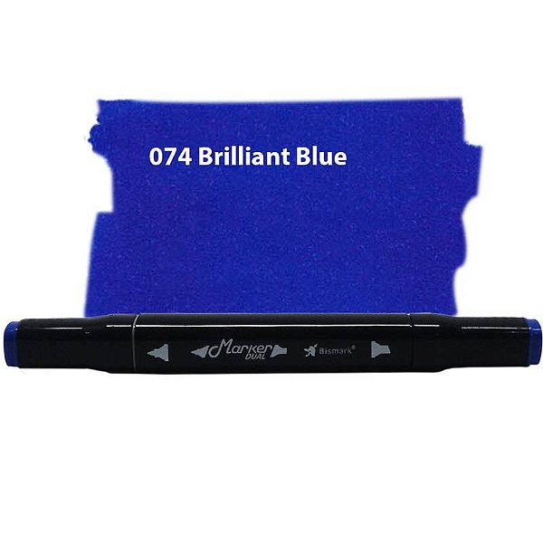 Caneta Marcador Permanente Duas Pontas 074 Brilhant Blue Bismark