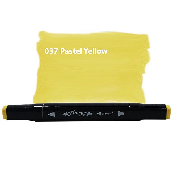 Caneta Marcador Permanente Duas Pontas 037 Pastel Yellow Amarelo Pastel Bismark