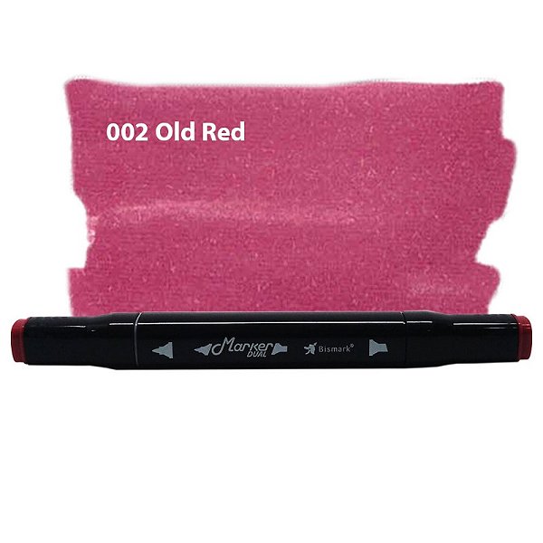 Caneta Marcador Permanente Duas Pontas 002 Vermelho Velho Bismark