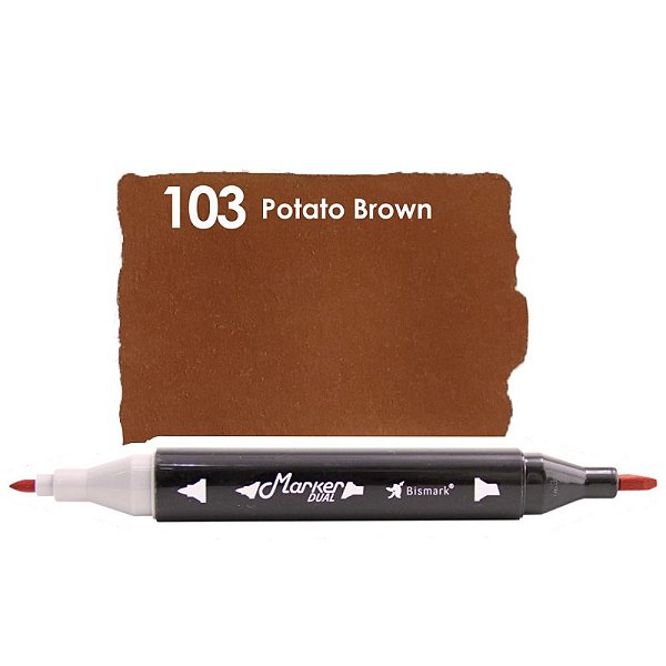 Caneta Marcador Permanente Duas Pontas 103 Marrom Batata Bismark