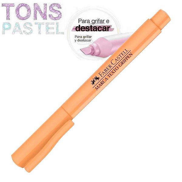 Marca Texto Tons Pastel Laranja Grifpen Faber Castell Ref: MT/LATPZF