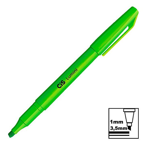 Marca Texto Cis Lumini Tradicional Verde Neon Ref: 4.7800