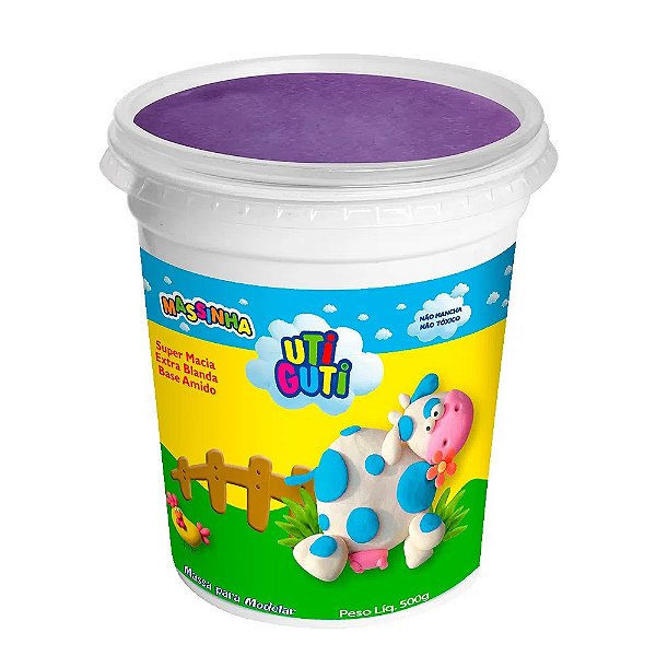Massa de Modelar Uti Guti Roxo 500 g Ref: 004020