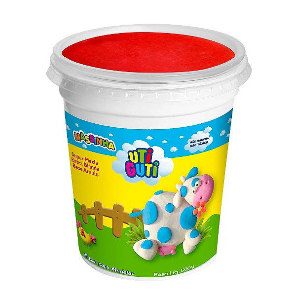 Massa de Modelar Uti Guti Vermelho 500 g Ref: 004018