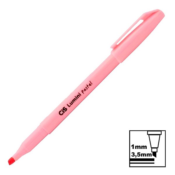 Marca Texto Cis Lumini Tradicional Rosa Tons Pastel Ref: 57.0000