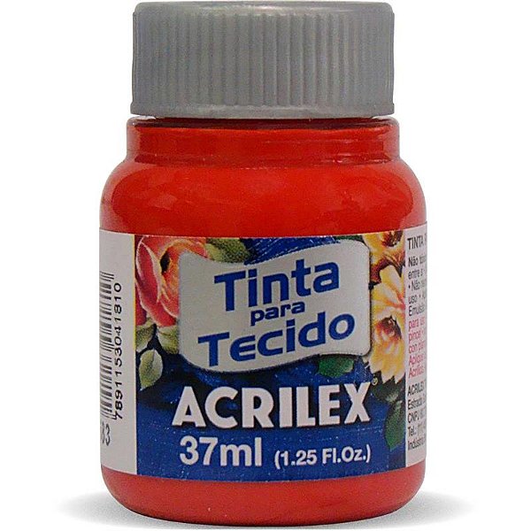 Tinta para Tecido Fosca 583 Vermelho Tomate 37 ml Acrilex