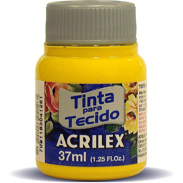 Tinta para Tecido Fosca 505 Amarelo Ouro 37 ml Acrilex