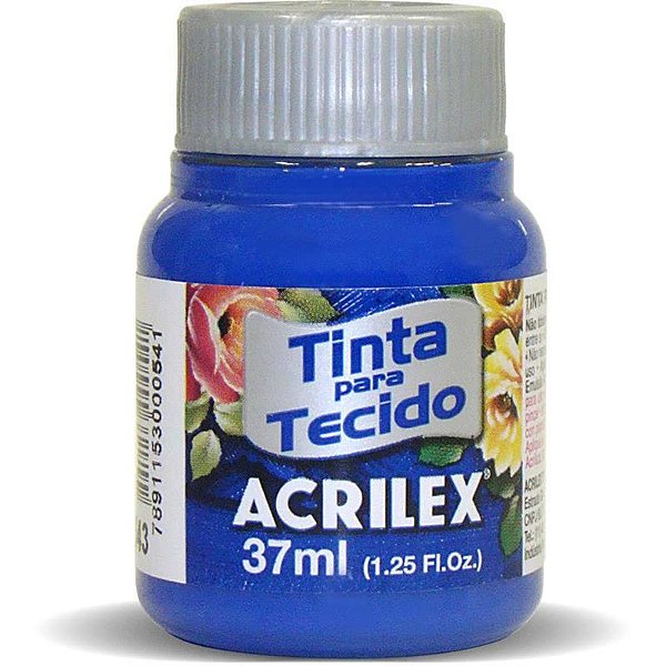 Tinta para Tecido Fosca 543 Azul Ultramar 37 ml Acrilex