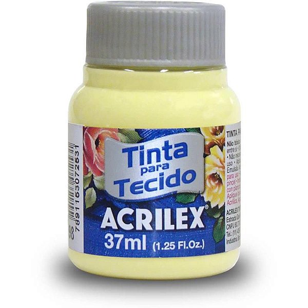 Tinta para Tecido Fosca 808 Amarelo Bebê 37 ml Acrilex