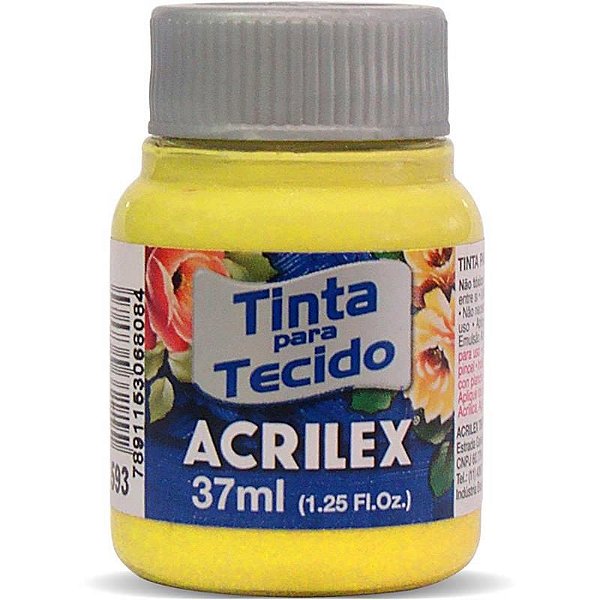 Tinta para Tecido Fosca 589 Amarelo Canário 37 ml Acrilex