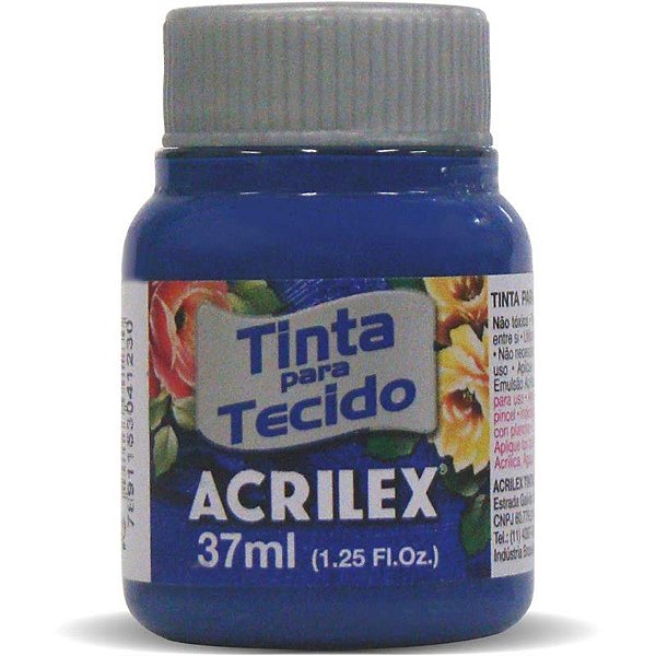 Tinta para Tecido Fosca 502 Azul Cobalto 37 ml Acrilex