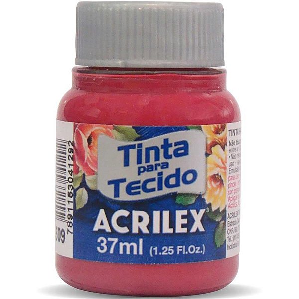 Tinta para Tecido Fosca 509 Vermelho Carmim 37 ml Acrilex