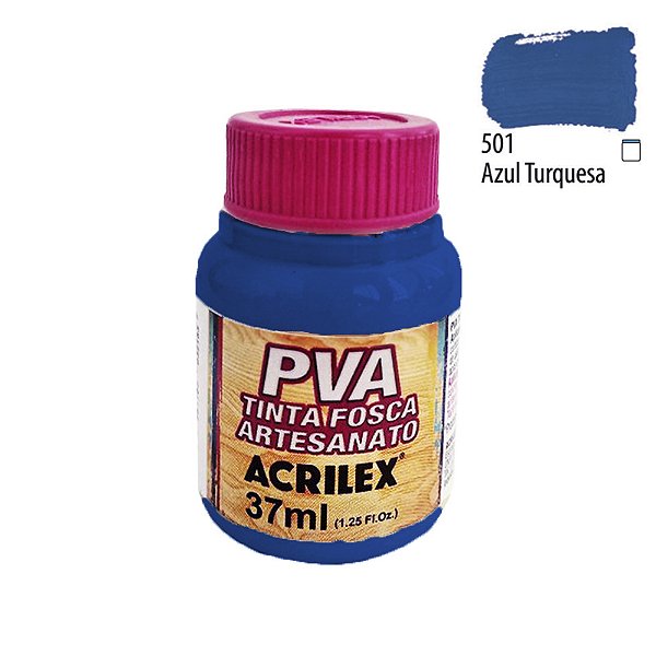 Tinta PVA Fosca 501 Azul Turquesa 37 ml Acrilex