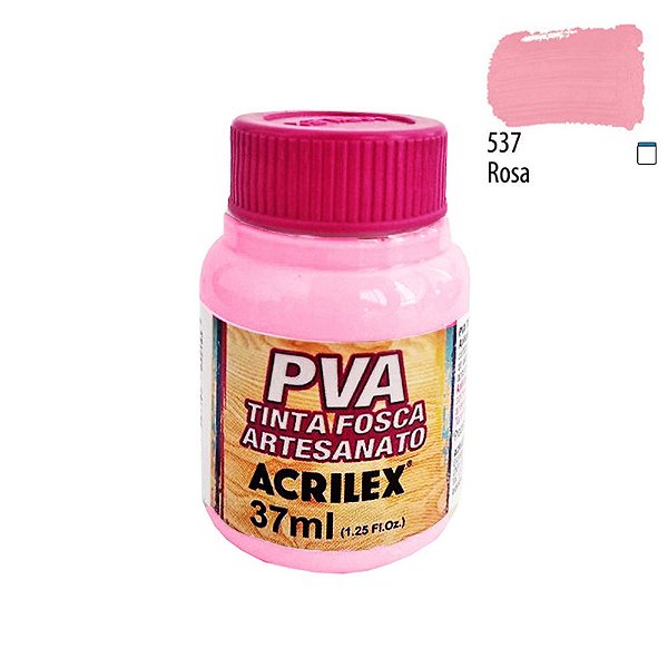 Tinta PVA Fosca 537 Rosa 37 ml Acrilex
