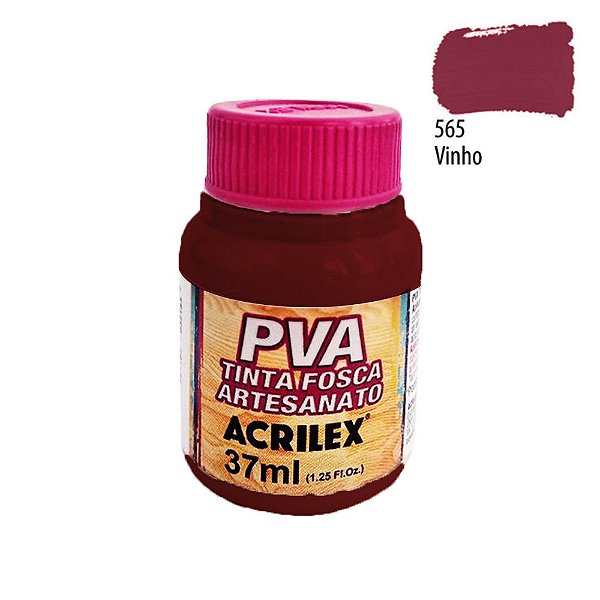 Tinta PVA Fosca 565 Vinho 37 ml Acrilex