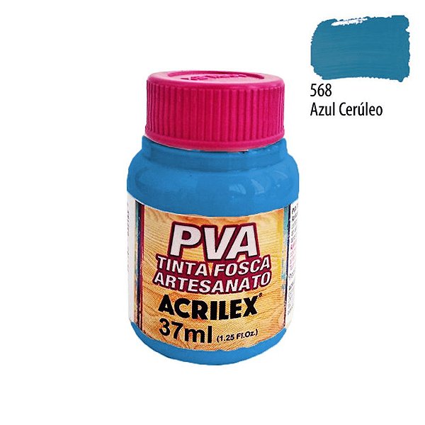 Tinta PVA Fosca 568 Azul Cerúleo 37 ml Acrilex