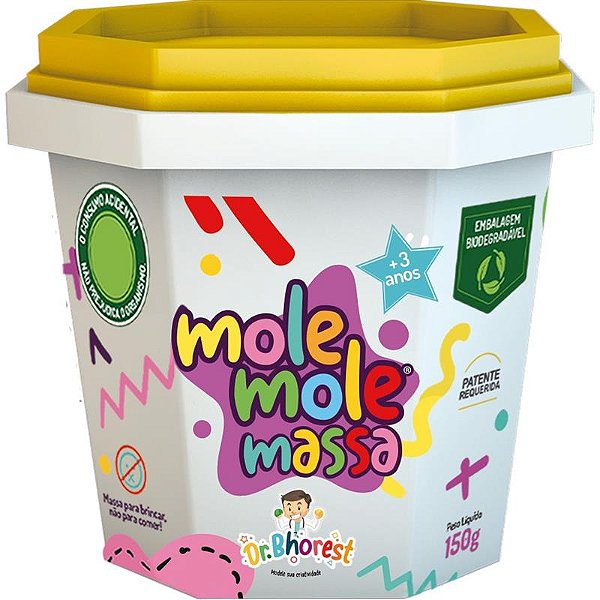 Massa de Modelar Mole Mole Massa Dr. Bhorest Amarelo 150 g Ref: MM01AM