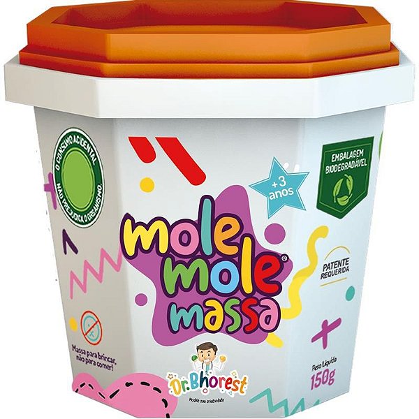 Massa de Modelar Mole Mole Massa Dr. Bhorest Laranja 150 g Ref: MM01LA