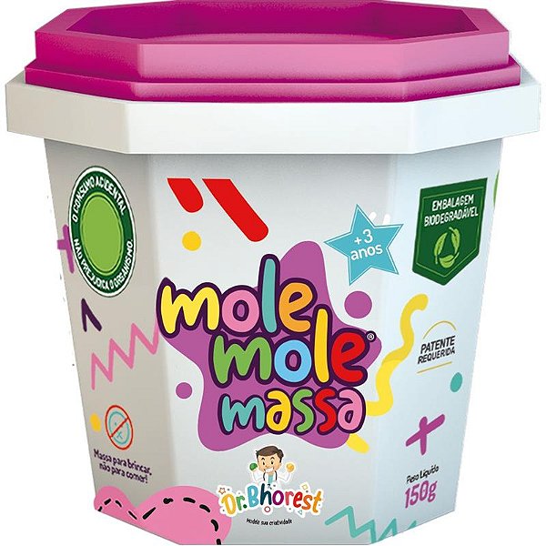 Massa de Modelar Mole Mole Massa Dr. Bhorest Pink 150 g Ref: MM01PK