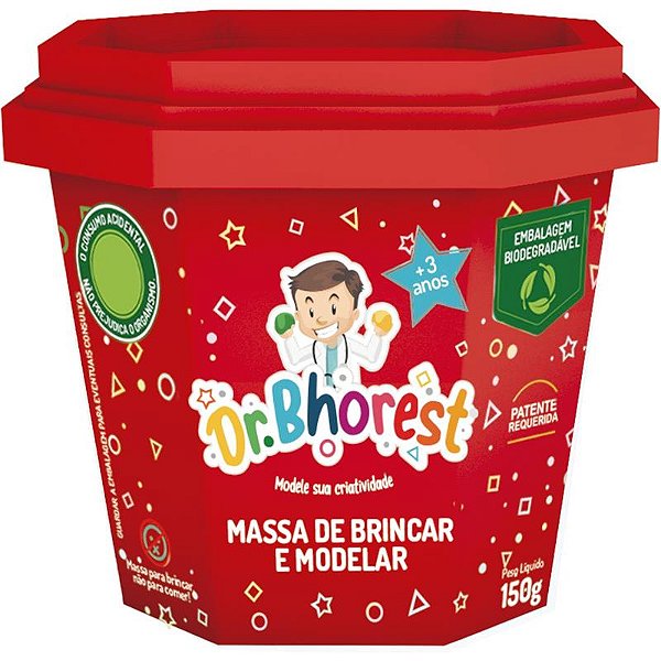 Massa de Modelar Dr. Bhorest Vermelho 150 g Ref: MB01VM