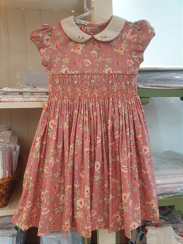 Vestido casinha de abelha floral rose