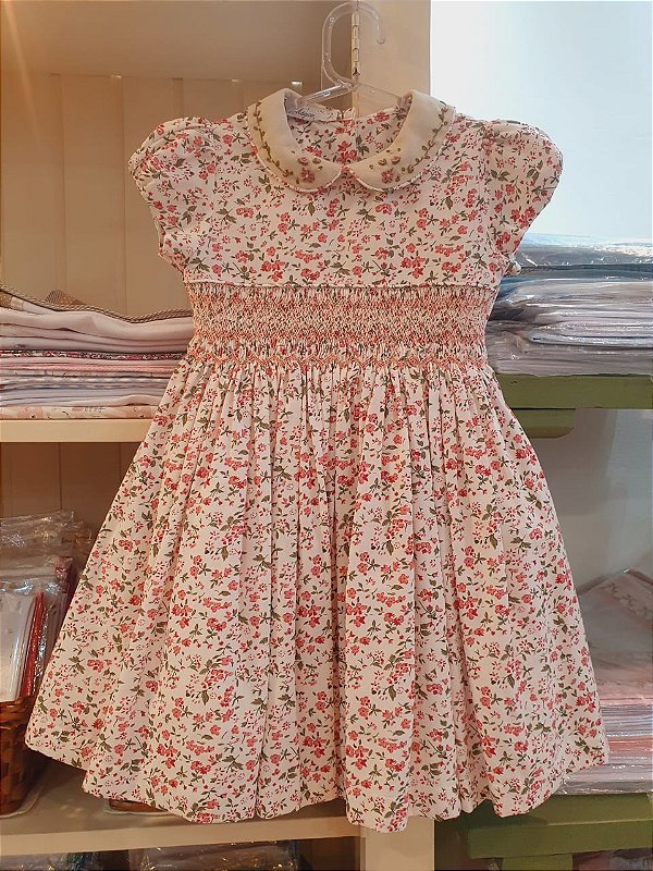 Vestido casinha de abelha floral rose