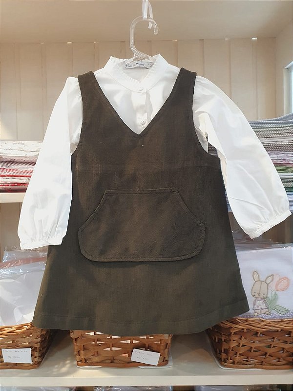 Conjunto jumper veludo verde