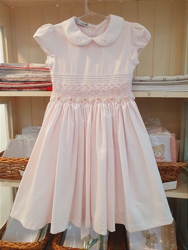 Vestido casinha de abelha rosa bebê