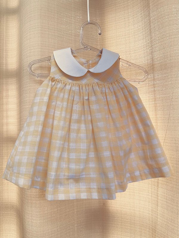 Vestido baby dior xadrez amarelo