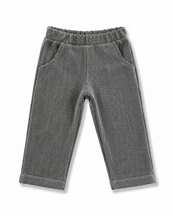 Calça de veludo cinza chumbo