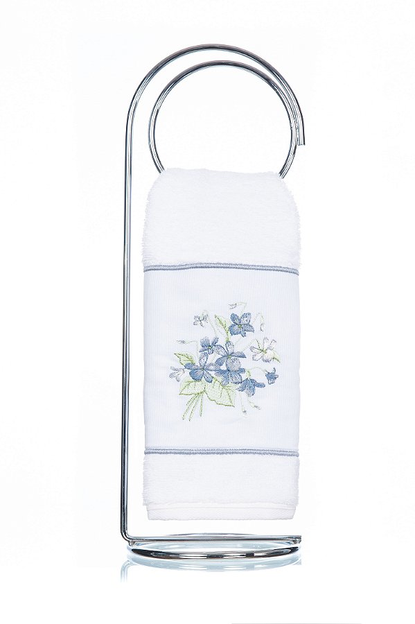 Toalha de Lavabo Bordado Amor Perfeito Super Luxo