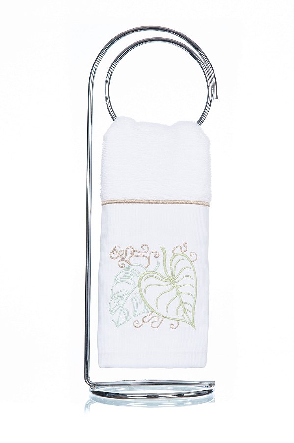 Toalha de Lavabo Bordado Samambaia Super Luxo