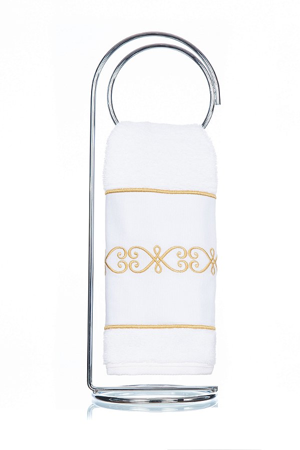 Toalha de Lavabo Bordado Kalani Dourado Super Luxo