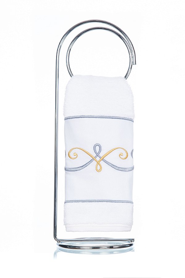 Toalha de Lavabo Bordado Laços Super Luxo